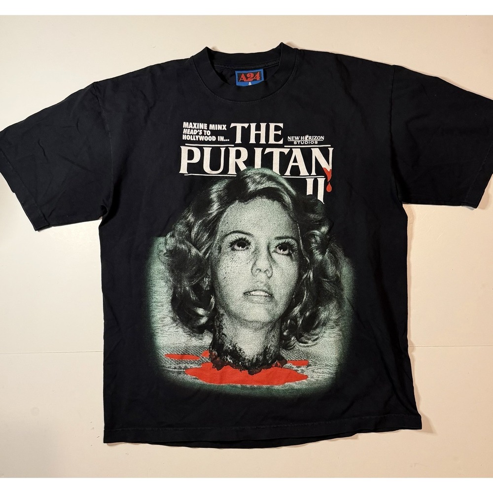 Online Ceramics A24 Maxine The Puritan II Off Black T-Shirt Size Medium